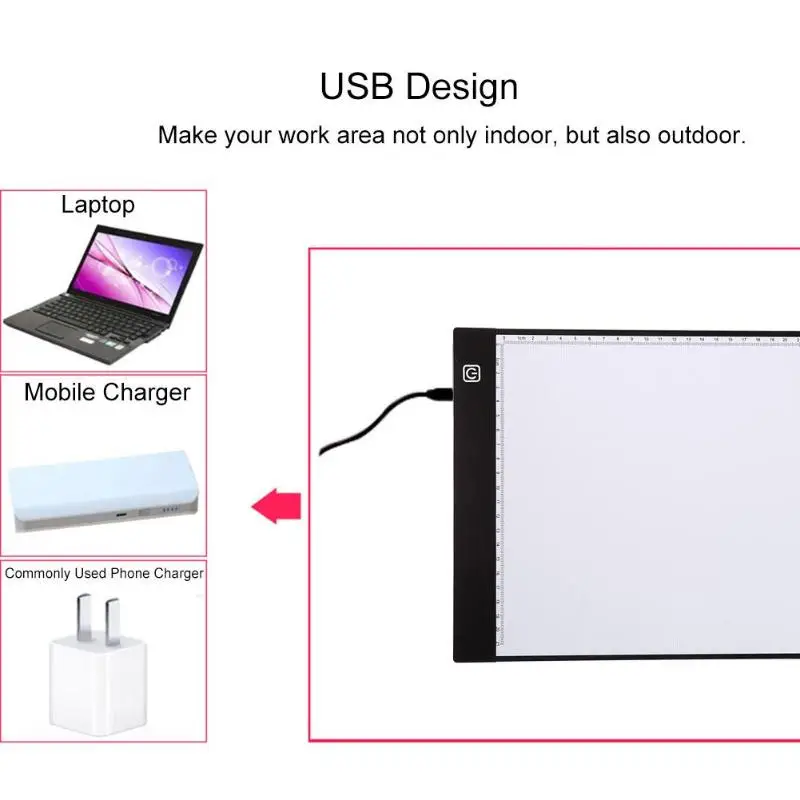Трехуровневый Диммируемый A4 светодиодный светильник для рисования планшета, коробка для копирования, блокноты для рукоделия, настольные весы для копирования, функция умной памяти