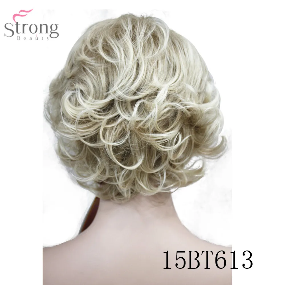 Women Blonde Short Curly Hair Wigs E-221 15BT613 (5)