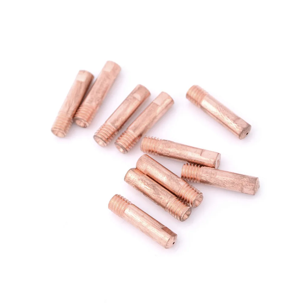 10Pcs MB-15AK MIG//MAG M6 Welding Torch Gun Tips Holder Gas Nozzle Gold New UK
