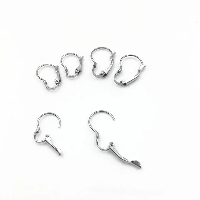 Stainless Steel Earrings Settings French Style Ear Wire Clip Hook Stainless Steel Earrings Settings French Style Ear Wire Clip Hook Blanks Bases Diy Findings