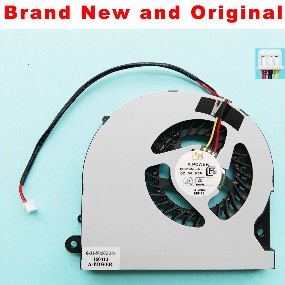 

New Original laptop cpu cooling fan for HASEE Z6 X6 PLUS G170T-K2 cpu fan cooler radiator 6-31-N1502-301 BS5205MS-U2B DC 5V 0.5A