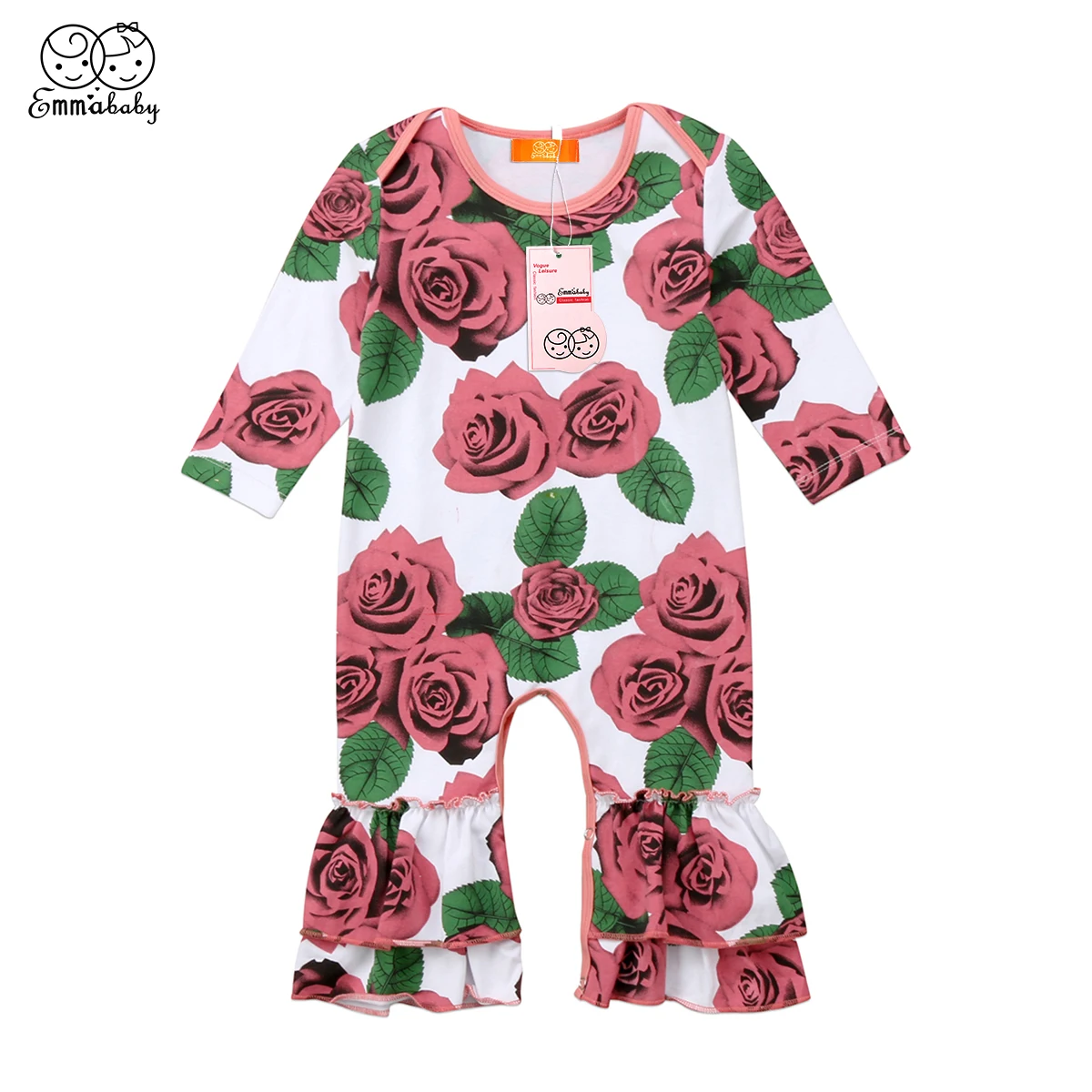 Toddler Infant Baby Girls Floral Romper Jumpsuit Layered Clothes Outfit
