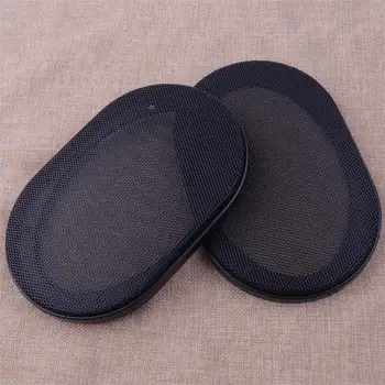 

CITALL 2Pcs Universal Car Audio Speaker Cover Steel Mesh Grill Decorative Circle Black ABS Accessories