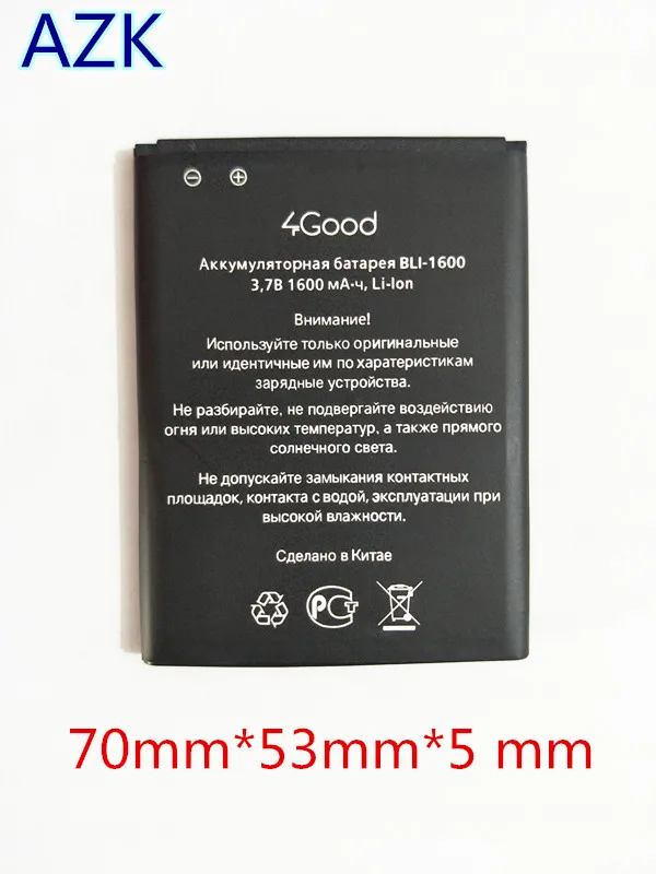 AZK 1600mAh Replacement BLI-1600 Battery for 4Good S450m 4G Phone Battery AZK 1600mAh Replacement BLI-1600 Battery for 4Good S450m 4G Phone Battery