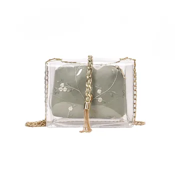 

New Elegant Shoulder Bag Women Wild Simple Messenger Bag For Girls Retro Waterproof Flower Leather Crossbody Chain Bags K625
