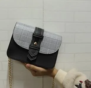 LargeBlack Плечо сумки через плечо для женщин кожаные роскошные сумки женские сумки дизайнерские бренды плед женские сумки-мессенджеры sac основной - Цвет: LargeBlack