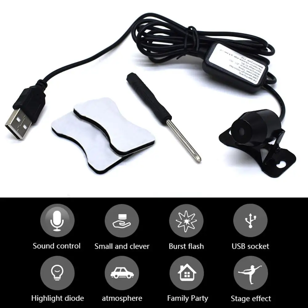 Профессиональный USB светодиодный светильник для автомобиля атмосферная звезда RGB цветная музыкальная звуковая лампа Рождественское украшение интерьера
