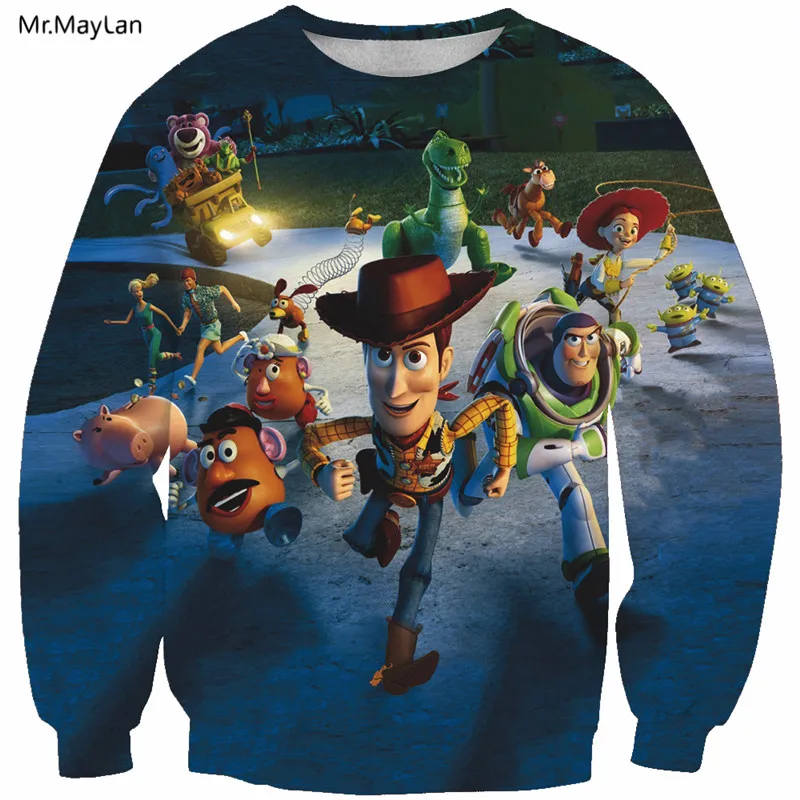 New fashion Unisex Sweatshirt 3D Toy Story Print Simple Hip Hop Casual Relaxtion Oversized 5XL Jackets Hipster Boys Coat Clothes