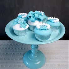 Новое поступление Высокий Торт Стенд Свадебный кекс украшения Белый Синий стоячий держатель торта металлическая Форма для кексов Дисплей украшения торта