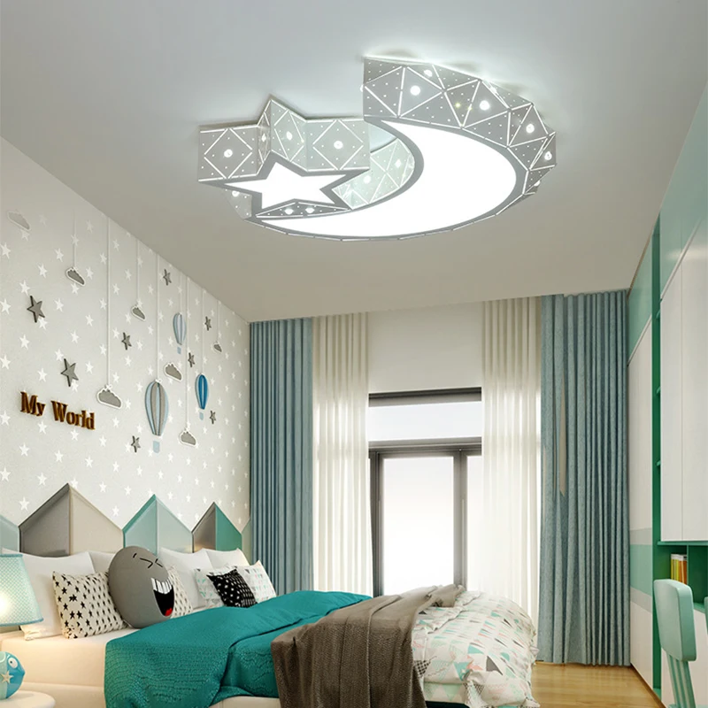 

Moon Stars Dimmable Led Ceiling Lights Fixtures Kitchen Mounted Lamp Ceiling Led Lamp with Remote Control for Kids Children Room