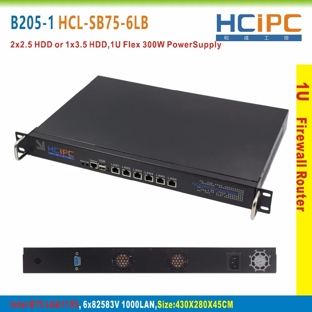Hcipc B205-1 HCL-SB75-6LB, 4G+ 64G+ I3, LGA1155 B75 82583 V 6LAN мини брандмауэр Barebone, 6LAN мини маршрутизатор машина с ЧПУ, мини-ПК, 4LAN материнская плата