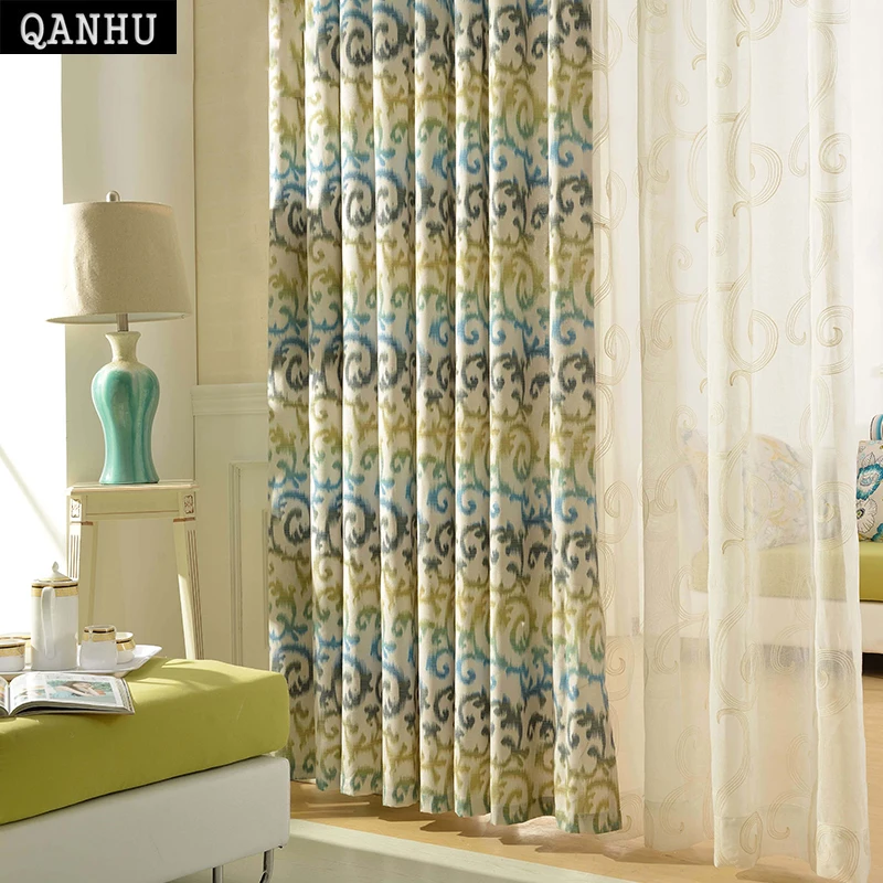 Buy QANHU Customize Pastoral Style Curtain Pattern