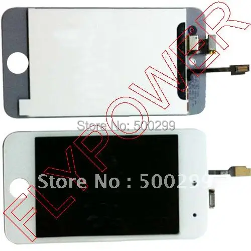 

White Color LCD screen with touch digitizer for ipod touch 4 by free shipping; 100% new