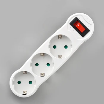 

Mobu European Type Conversion Plug 1 TO 3 Way EU Standard Power Adapter Socket With Neon Indicator 16A Travel Plugs