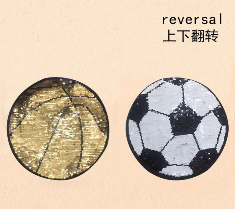 Реверсивный Цвет Изменение блесток патч Баскетбол изменение футбол diy блесток вышивка аксессуары для одежды