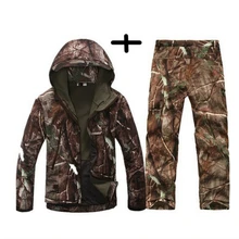 TAD уличная тактическая мягкая оболочка камуфляжная куртка набор Мужская армейская спортивная водонепроницаемая охотничья одежда военная куртка+ брюки