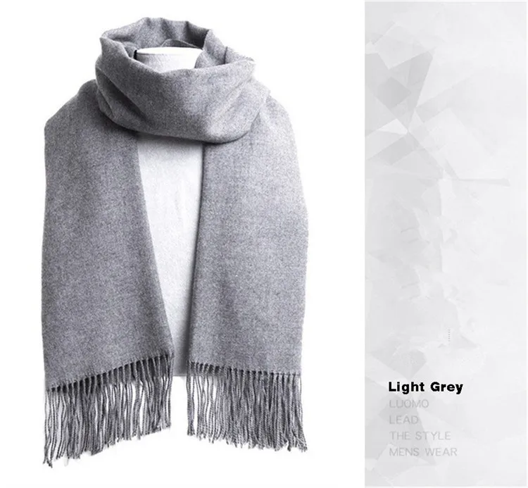 Elegant Gray Men's Scarf Winter Faux Cashmere Male Scarves Black Navy Men's Scarfs Classic Plaid Scarf for Men Red Women Tippet