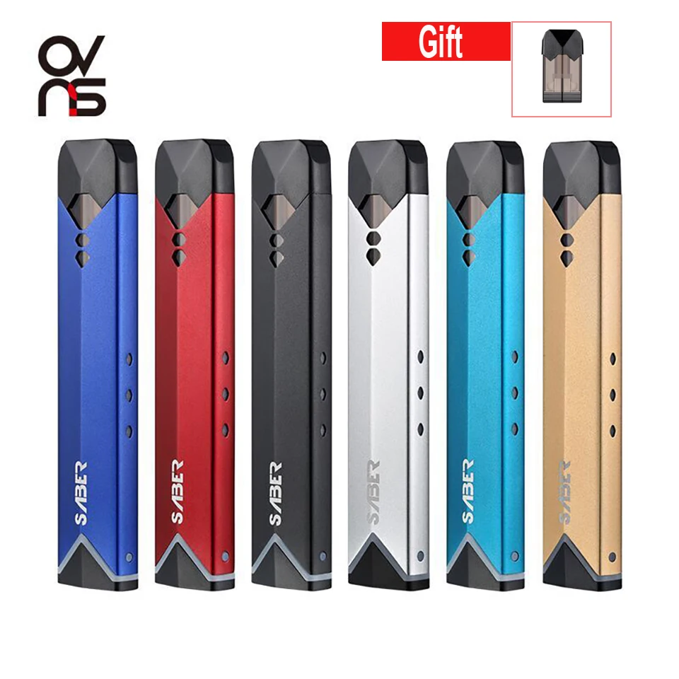 

original OVNS Saber Pod Vape Kit all-in-one electronic cigarette kit with 400mAh Built-in Battery vs rofvape Warlock Peas Kit