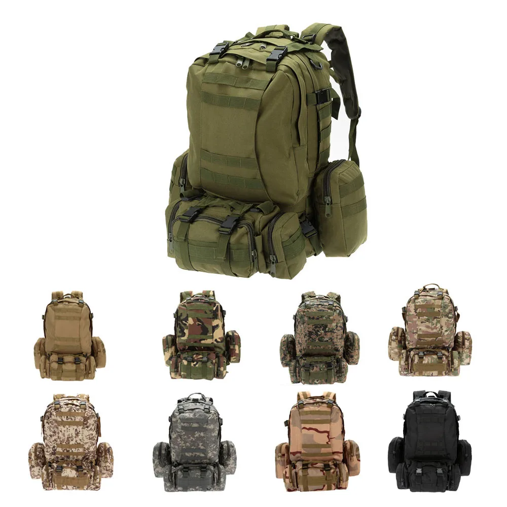 Unisex Outdoor MOLLE bings Backpack Vintage Military Tactical