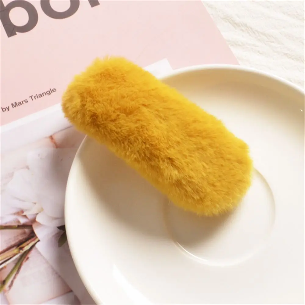 New Hot Korea Winter Plush Solid Color Faux Fur Hairpin Hair Clips Girls Hair Barrettes Fashion Kids Hairpins Hair Accessories