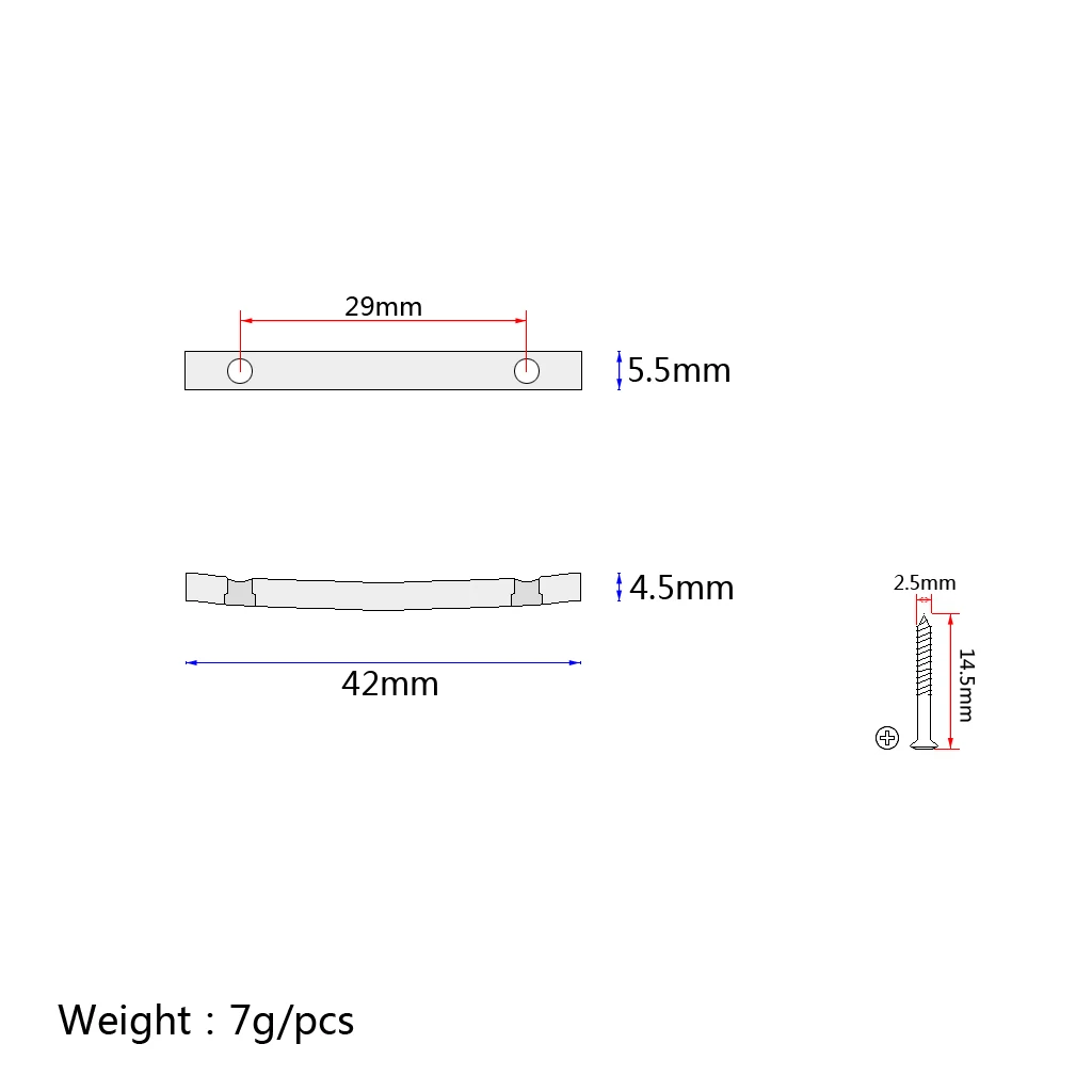 Guitar  String Retainers Bars Tension Bars For Tremolo Systems Electric Guitar 42mm Silver