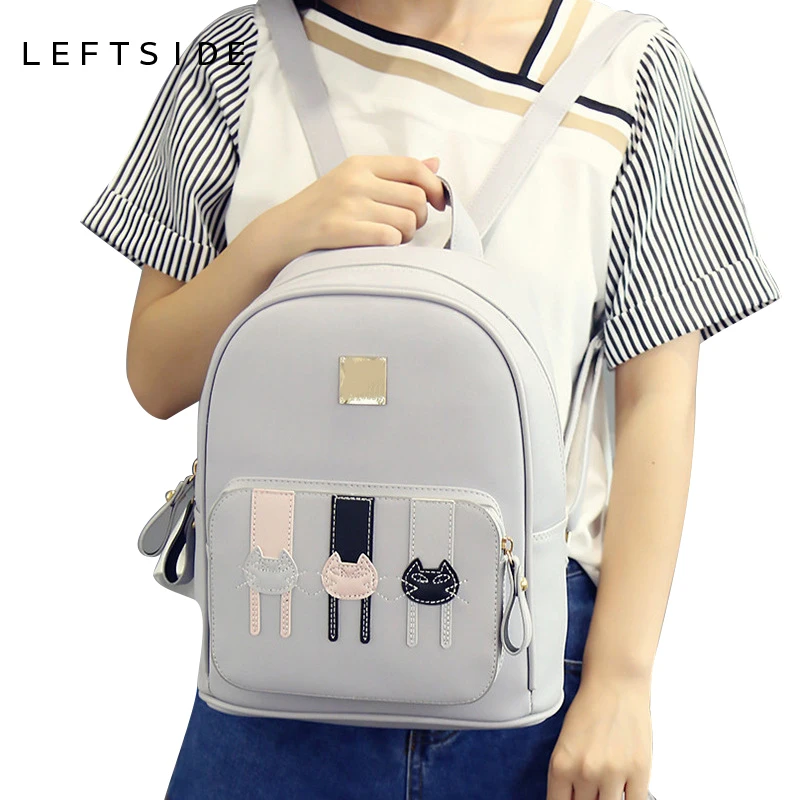 LEFTSIDE 2017 school back packs Cartoon Cute Cat Ladies font b Backpacks b font Fashion font