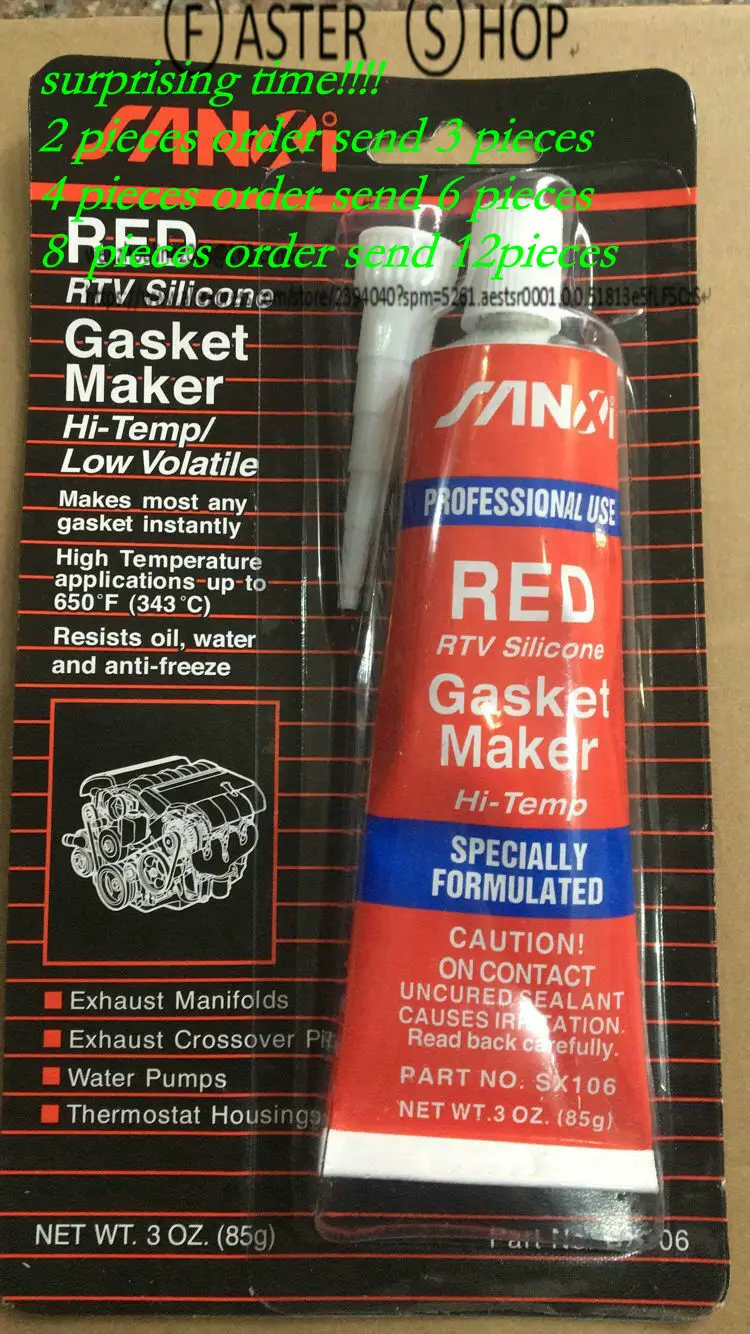 RED RTV SILICONE INSTANT GASKET CEMENT MAKER ADHESIVE SEALANT HIGH TEMP 85G | Автомобили и мотоциклы