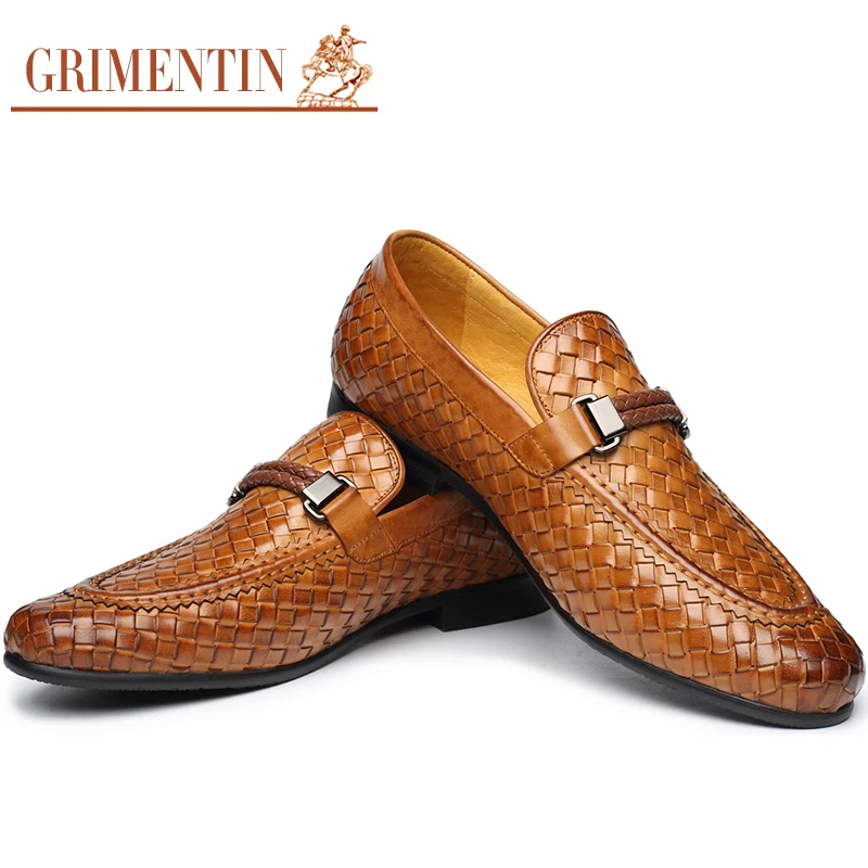 Mode gevlochten heren formele schoenen echt leder comfortabele bruin zwart  Italiaanse mannen schoenen|shoes genuine leather|shoes fashionshoes fashion  men - AliExpress
