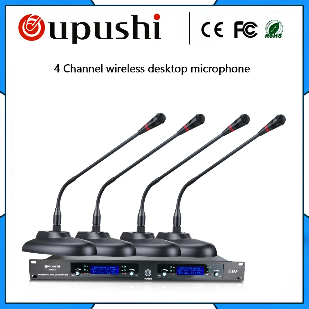 oupushi HY304 Wireless Conference Microphone System Professional Gooseneck Desktop Mic Chairman