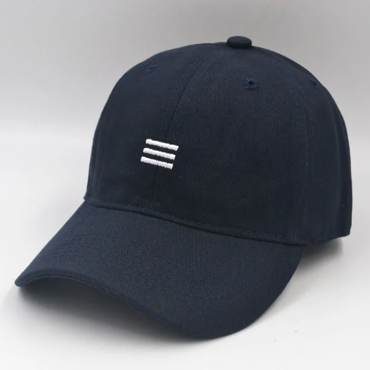 Летняя простая шикарная шляпа для мужчин и женщин, трехполосная Регулируемая бейсбольная кепка, Мягкий Топ, повседневная Внешняя торговля, изогнутый бренд - Цвет: Navy