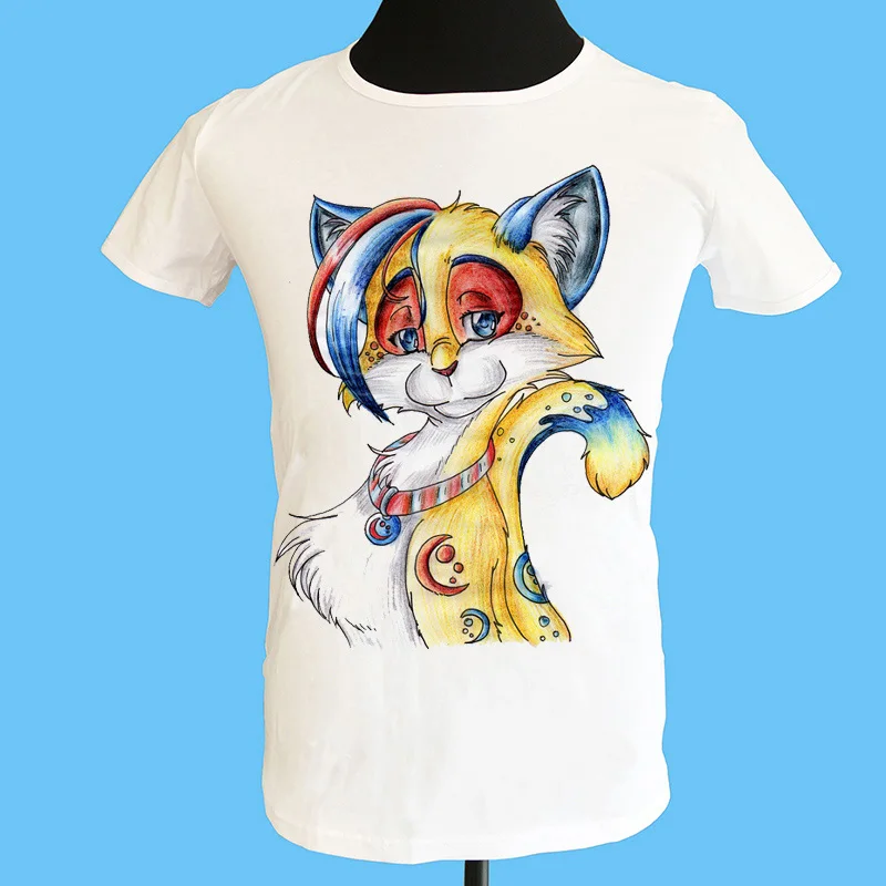 Seestern Brand Clothing New Men's T shirt Printed Animation lucky Cat Fashion Spring and Summer o-neck Short Sleeve Tops tee