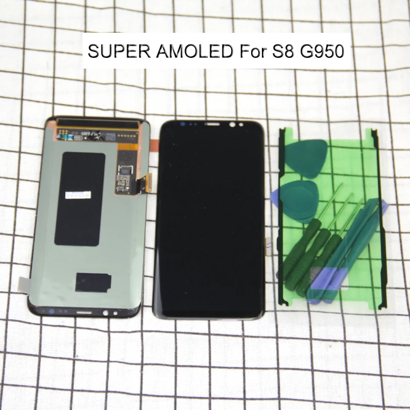 Супер AMOLED для SAMSUNG GALAXY S8 дисплей G950 G950F сенсорный экран дигитайзер Samsung LCD|Экраны