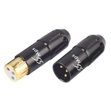 HiFi MPS Caesar-W/M HiFi Balanced Interface XLR Plug 24K gold Plated femalemale xlr 3 pin Mic Microphone Audio Connector 1Pair