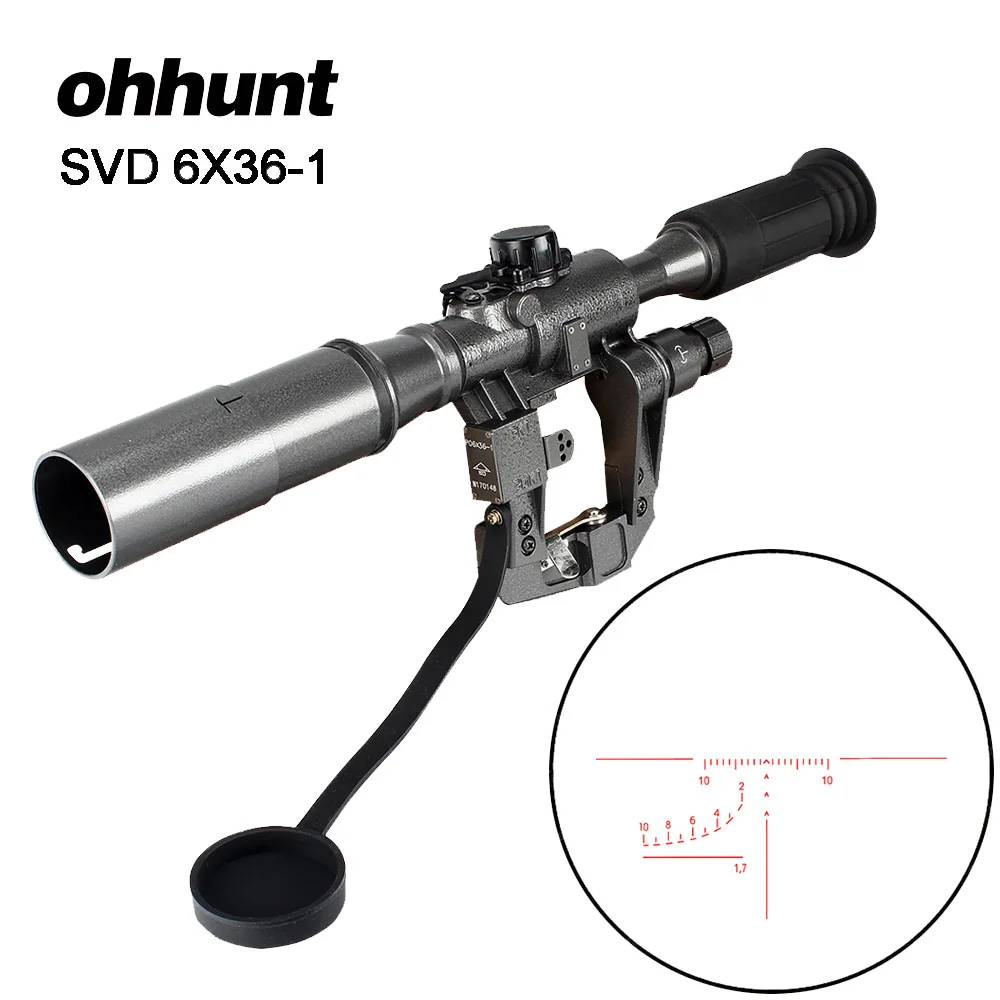 Оптический прицел ohhunt SVD 6X36 с красной подсветкой подходит для винтовки Tcatical Tigr SKS