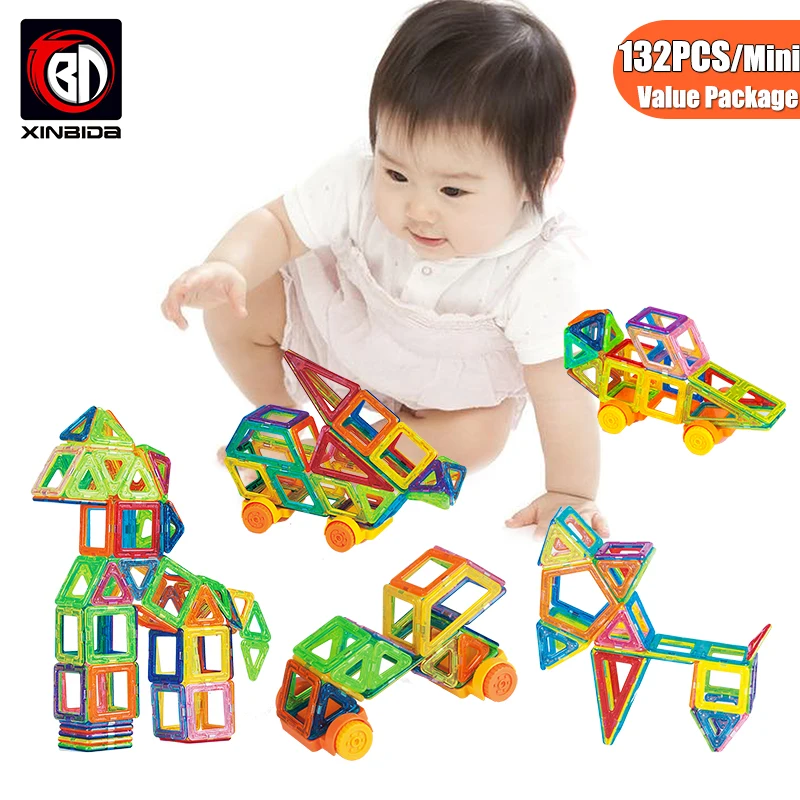 

132PCS Magnetic Designer Mini Building Blocks 3D Construction Toys Kids Educational Creative Bricks DIY magnetic games for kids