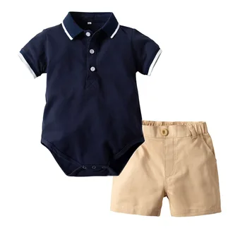 

Boys Clothing Sets Summer Baby Boys Clothes Suit Gentleman Turn-down Collar Romper +Pants 2pcs Clothes for Boys Summer Set
