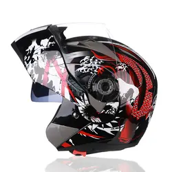 Мотоцикл Jiekai шлем для мужчин Мото шлем полное лицо Capacete мотокросса внедорожные двойные линзы для езды на мотоцикле шлем флип