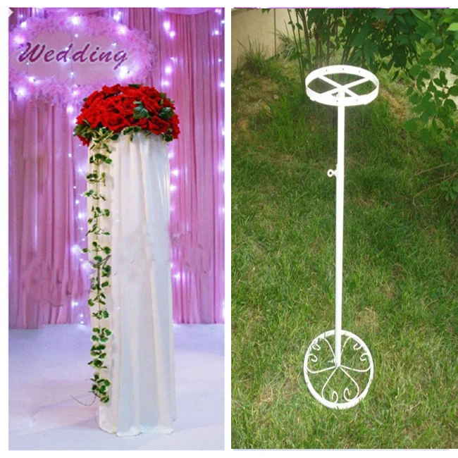 

Free Shipping white wedding hook road lead frame flower holder wedding column flower stand Party Props 10pcs/lot