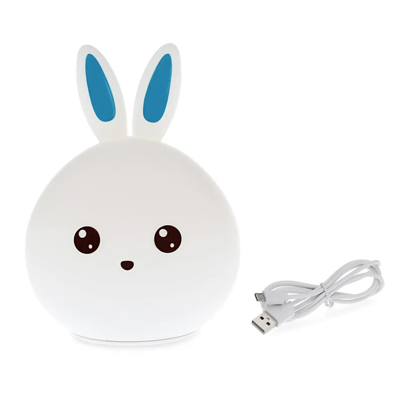  New Cute Rabbit LED Night Light For Children Baby Kids Bedside Lamp Multicolor Silicone Touch Senso - 32815525144