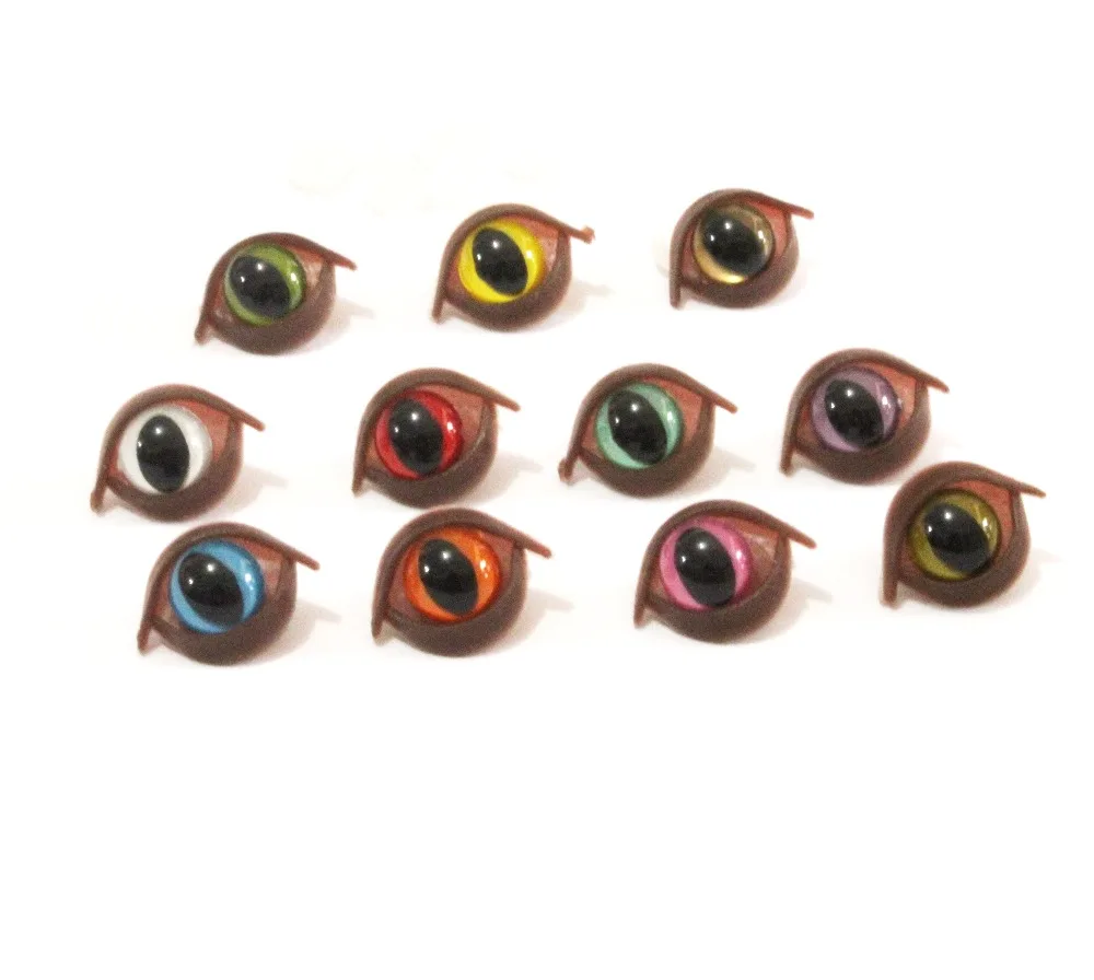 

100pcs/lot new lovely 9mm toy cat eyes plastic safety eyes + brown toy eyelid for diy diy findings--color option