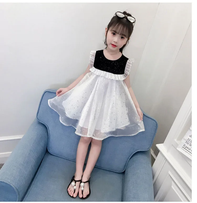Preppy Style Mesh Ruffles Dresses For Baby Big Girls Sleeveless O-neck Princess Dress Clothes Kids Summer Party A Line Dresses  (5).jpg