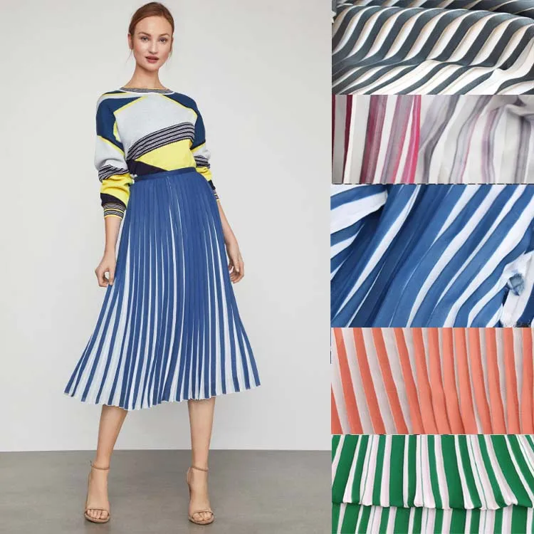 Модное черно-белое шифоновое Плиссированное Платье из ткани, красивые косички, модные женские платья(плиссированное платье 0,5 м