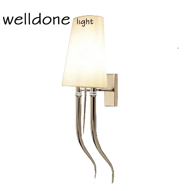 

Gold Chrome Modern stainless wall lamp for bedroom Wall sconce lamp with shade retro wall lamps wall light black fabric shades