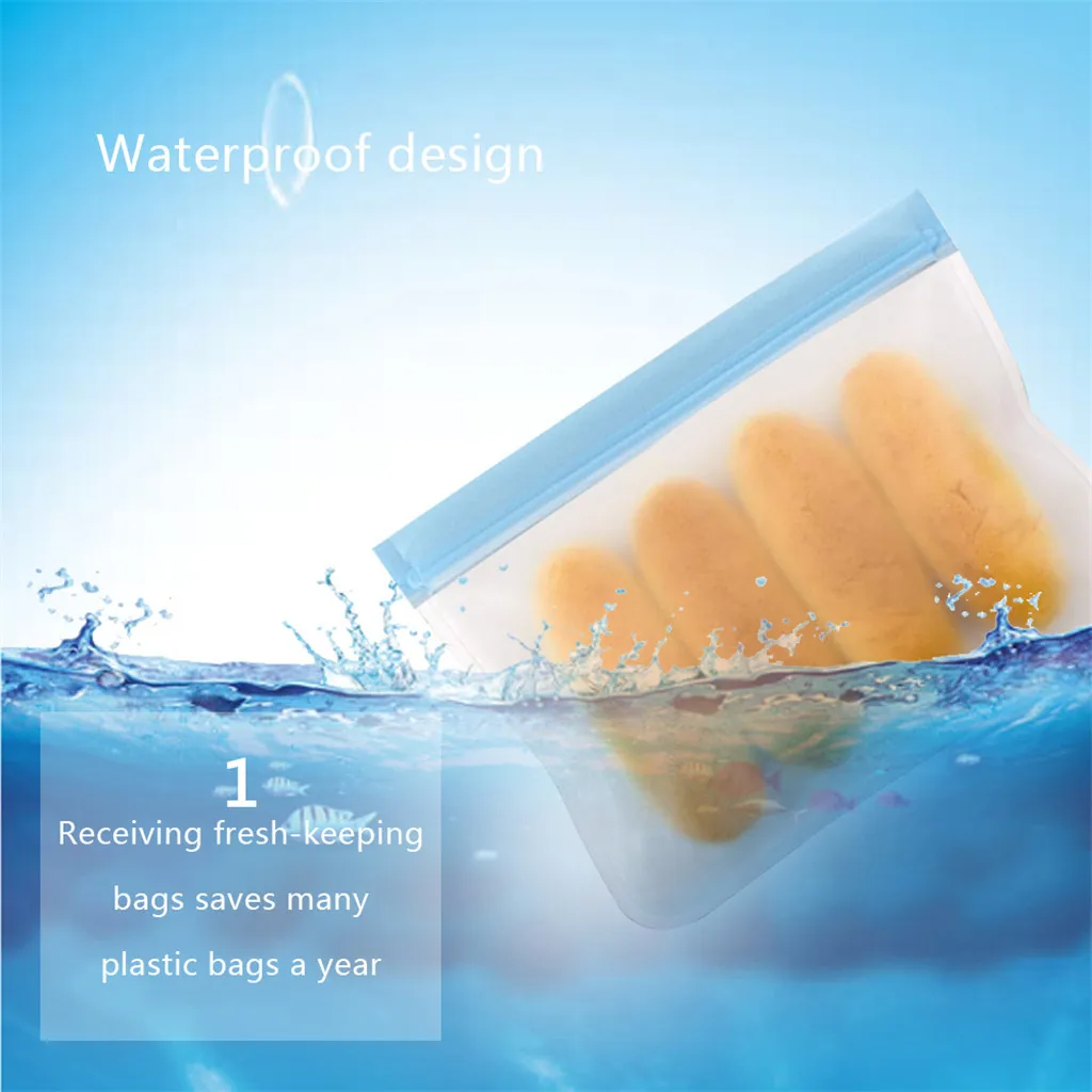 

Reusable Storage Bags Food Grade PEVA Ziplock Bags Leakproof and Fresh zero waste reusable сумка ziplock пакеты для заморозки