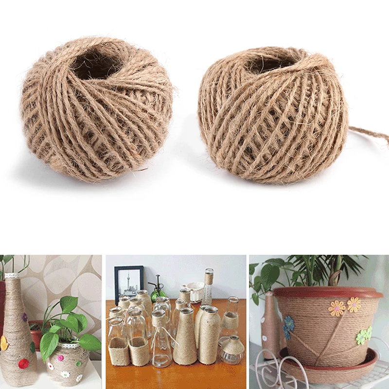 

Natural 30M Useful Burlap Hessian Jute Twine Cord Hemp Rope String Gift Packing Strings Event & Party Supplies Wedding Decor