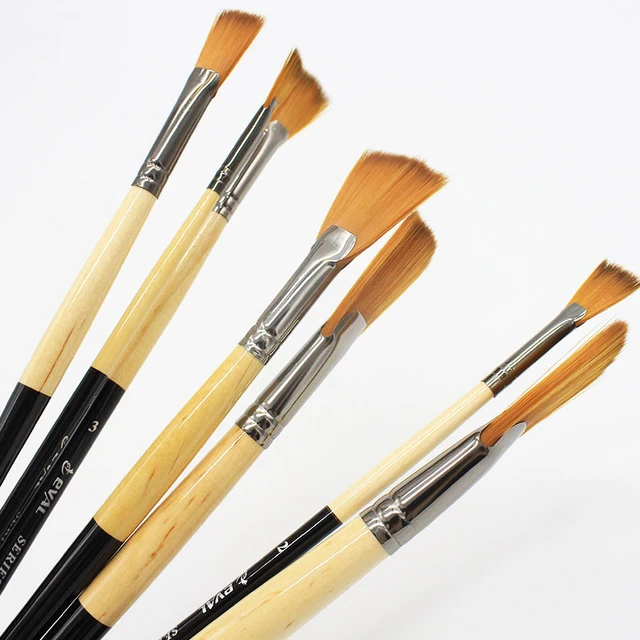 Bristle Fan Brush 6PCs/Set Professional Acrylic Oil Painting Fan Brushes  Set for Artist Student Art Supplies - AliExpress