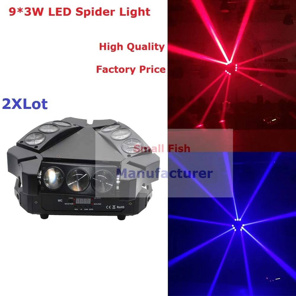 

2019 Factory Price 2Pcs/Lot NEW LED Moving Head Light Mini LED Spider 9X3W RGB 3IN1 Beam Lights Good Quality Fast Shipping
