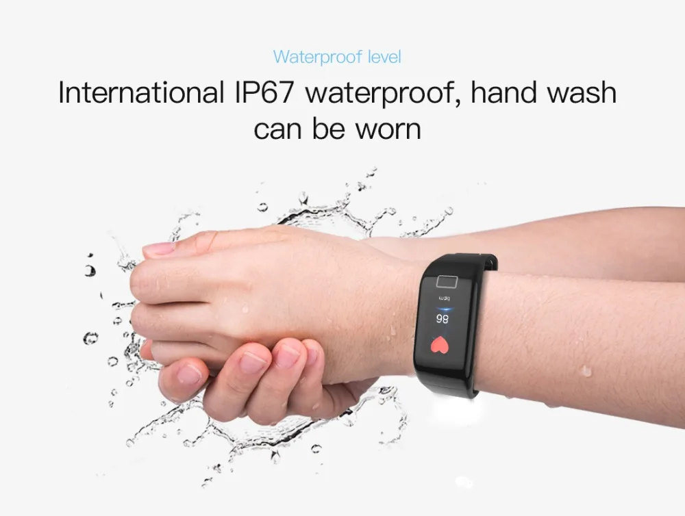 Smart band Men Women Blood Pressure Waterproof Color Screen Sports Smart Bracelet Heart Rate Monitor Smart Watch PK C1plus M 4