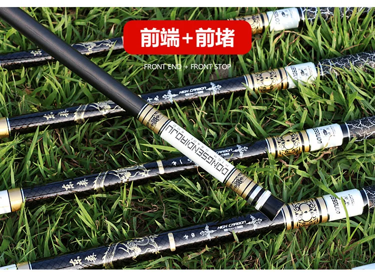 Drop Shipping new hard carbon stream rod taiwan fishing rod Ultralight 3.6m-8.1m power hand crap pole peche