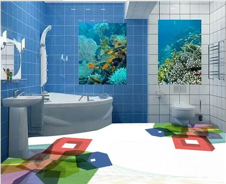 

pvc self adhesive wallpaper custom 3d flooring Lattice Creative wall papers home decor living room 3d floor modern wallpaper